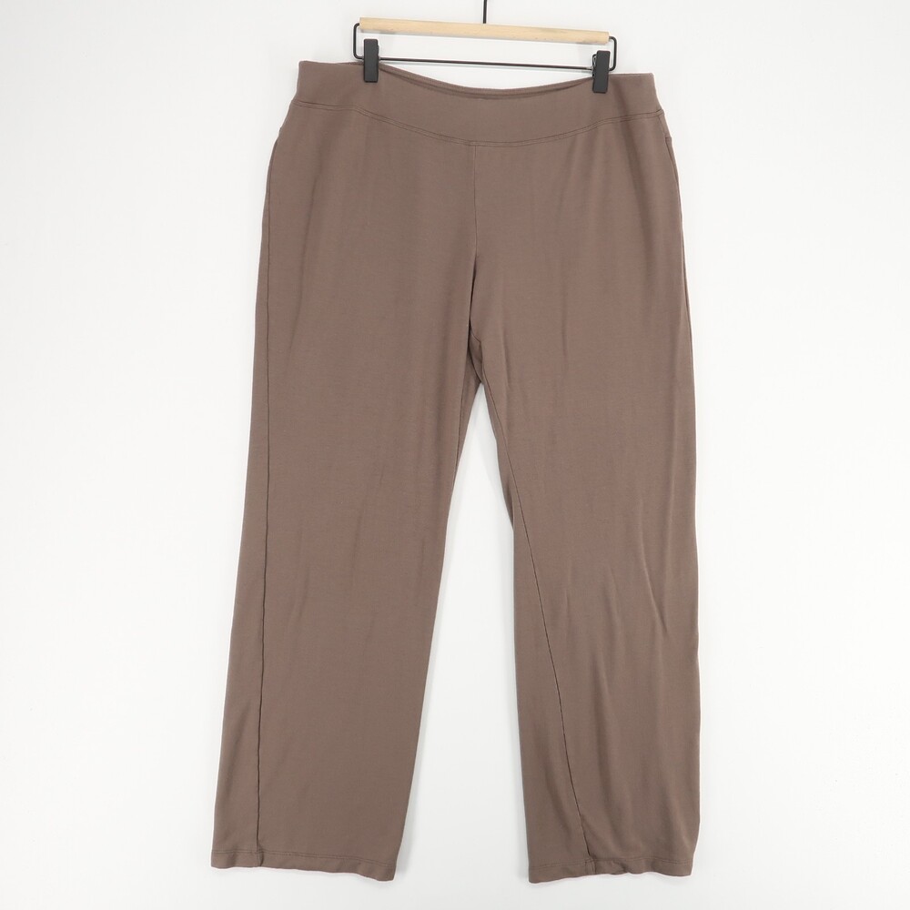 Soma Live Lounge Wear Pants Womens XL Taupe Modal Spandex Terry Sleep Leisure